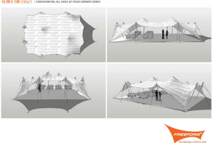 Freeform Stretch tent technical drawings